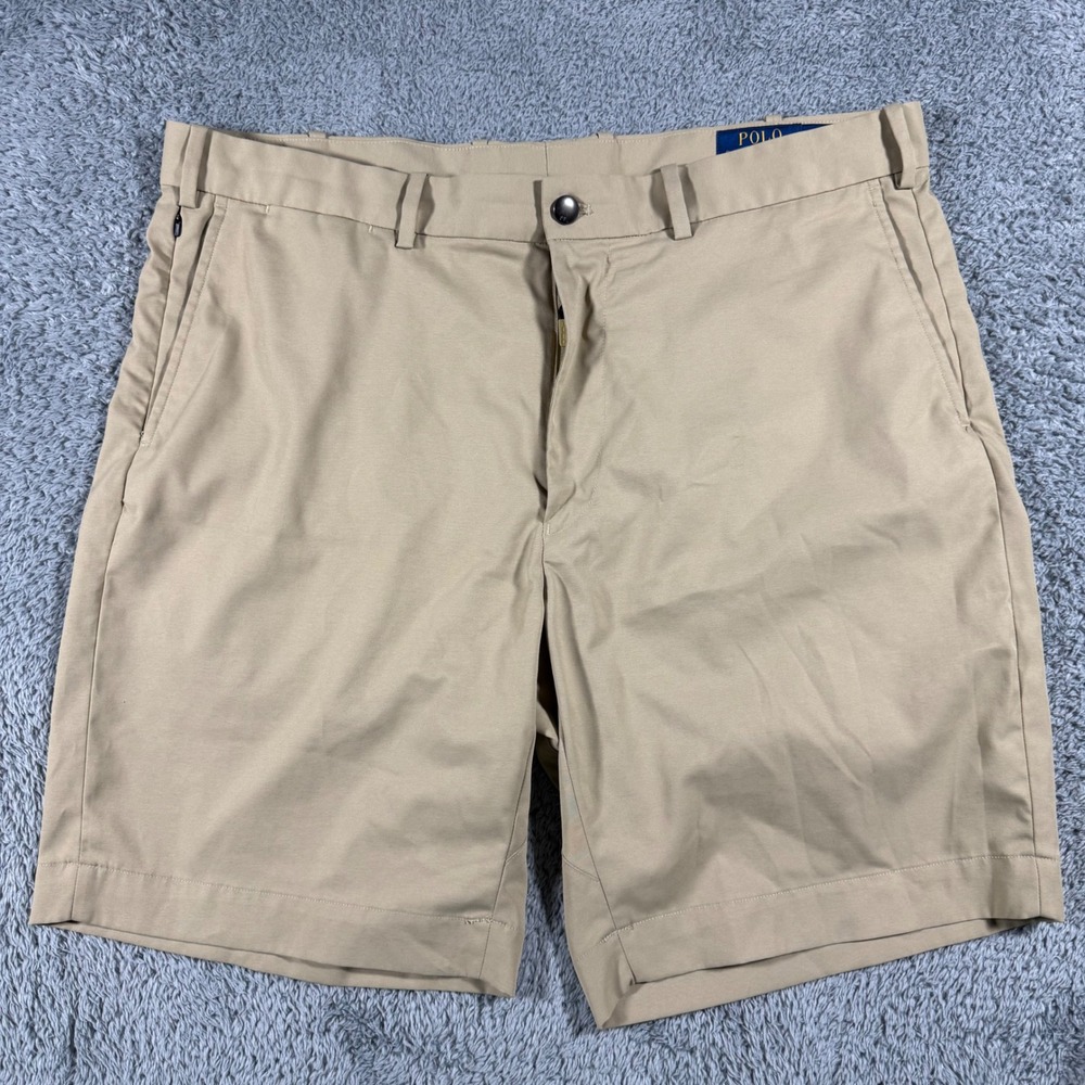 Polo Ralph Lauren The Performance Shorts Mens 36 Tan Khaki Golf Chino Stretch